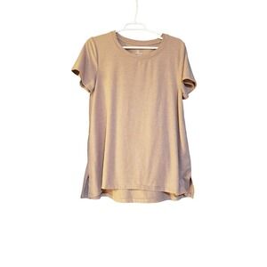 Cuddl Duds Women Mocha Heather Short Sleeve T-Shirt Size M Stretchy Soft Classic